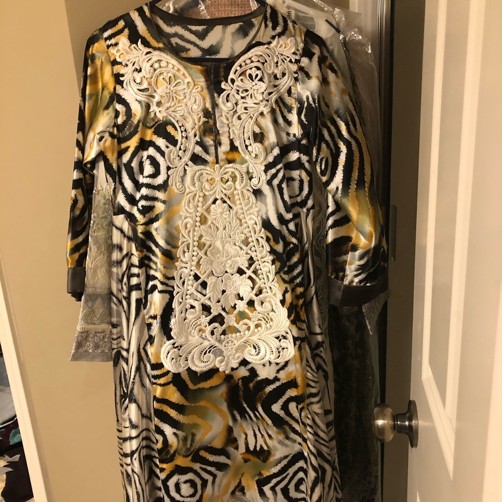 Silk M flare long dress